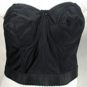 NWT GODDESS LONGLINE BLACK MOLDED SEAMLESS CUP BUSTIER BRA SIZE 44DDD / 44F